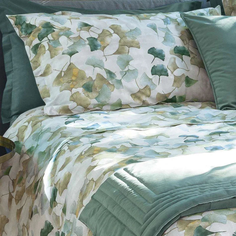 Completo Lenzuola in Flanella Di Cotone Fantasia - Ginkgo
