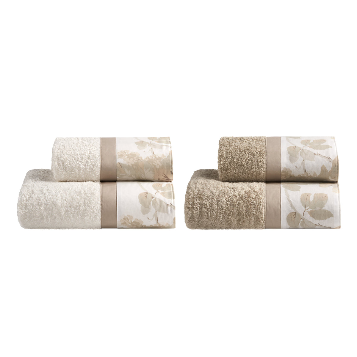Set 2 Coppie in Spugna di Cotone con Balza in Percalle - Romance