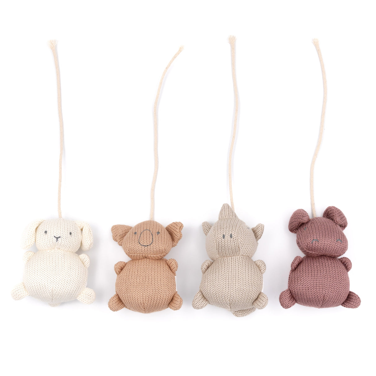 Giocattoli per Giostrina in Maglia di Bambù - Animal Friends