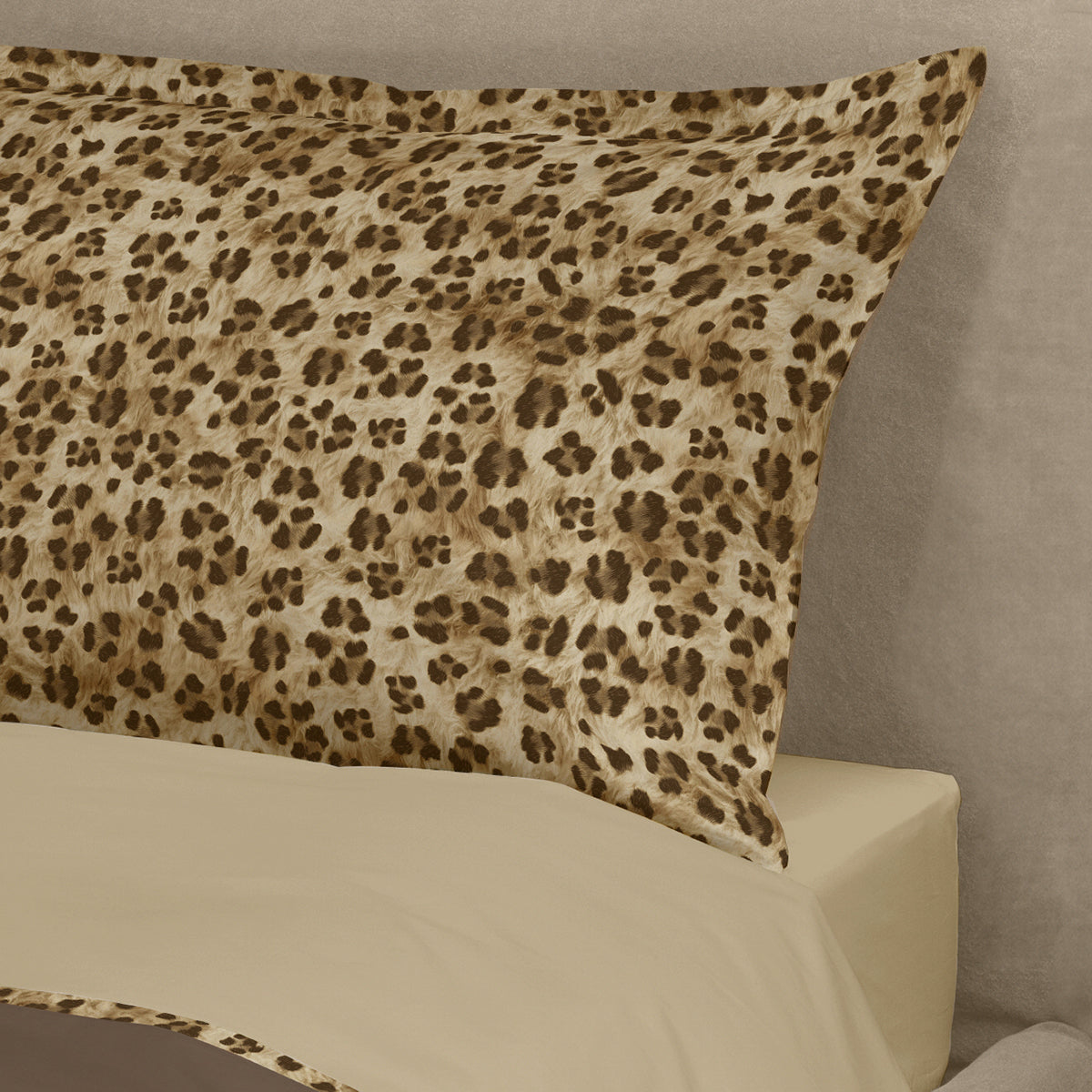 Completo Lenzuola in Percalle di Cotone Fantasia Animalier - Tabby