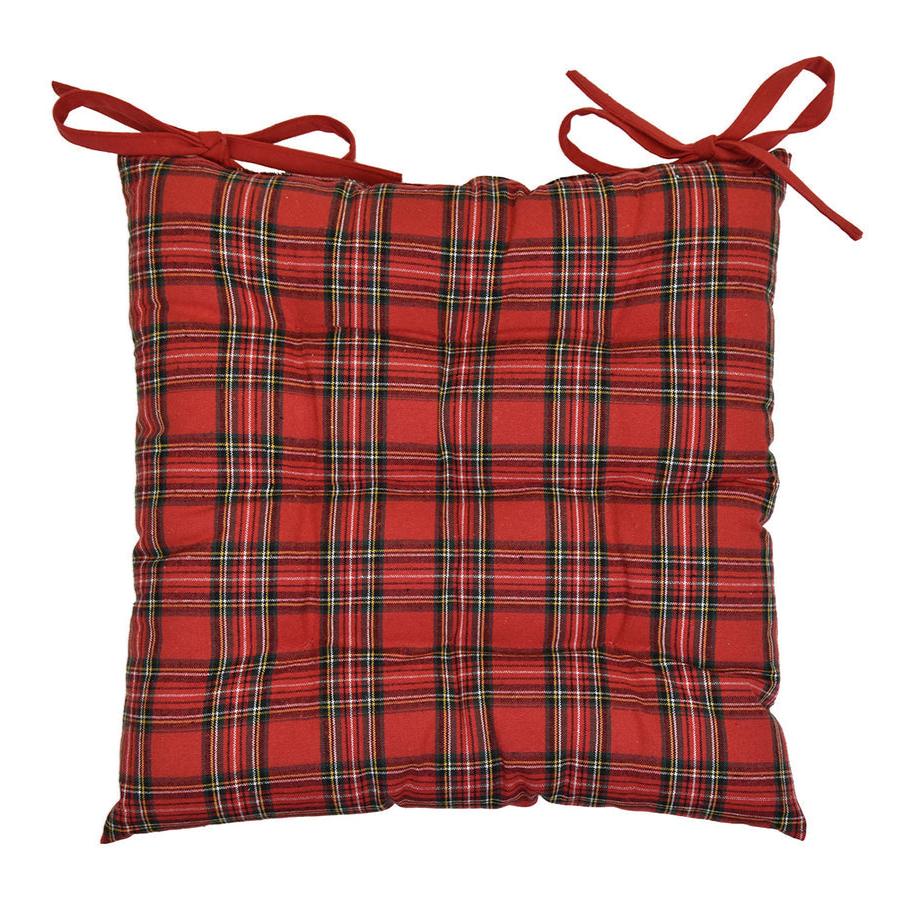 Cuscino per Sedia in Cotone Stampato - Tartan