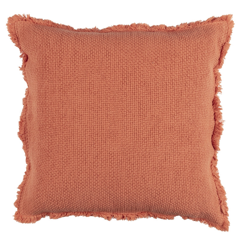 Cuscino in Cotone Stonewashed Jacquard Tinta Unita - Canestri