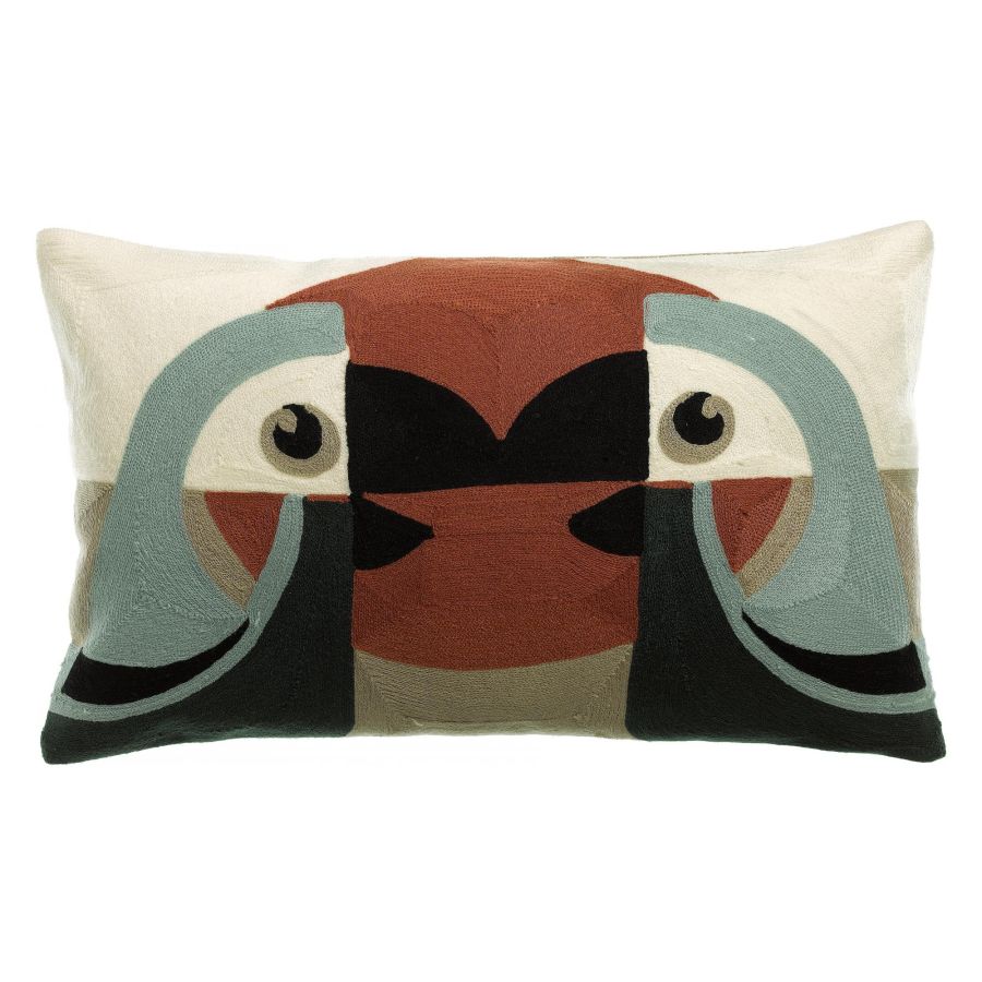 Cuscino in Puro Cotone Ricamato - Loro