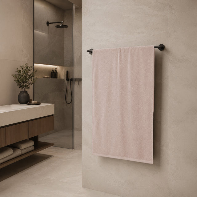 Telo da bagno in Spugna di Cotone Tinta Unita - Perla
