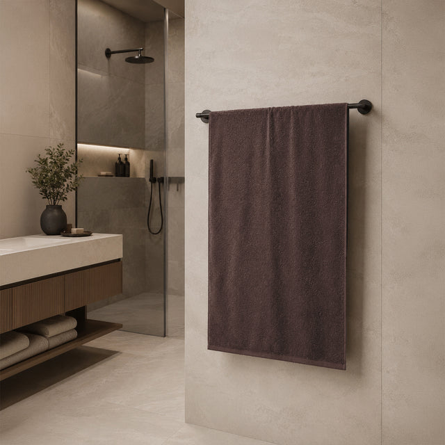 Telo da bagno in Spugna di Cotone Tinta Unita - Perla