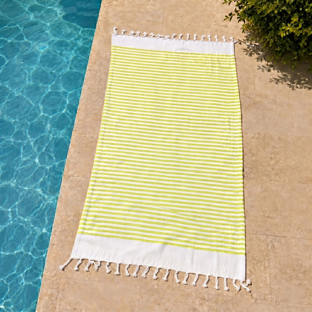 Telo Mare in Fouta di Puro Cotone a Righe Larghe - Alma