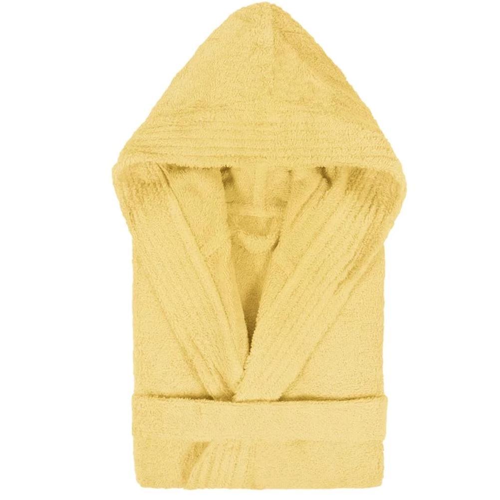 Accappatoio con Cappuccio da Bambino in Spugna di Cotone - Pure Accappatoio Lasa Home 2/3 Anni Giallo Paglierino