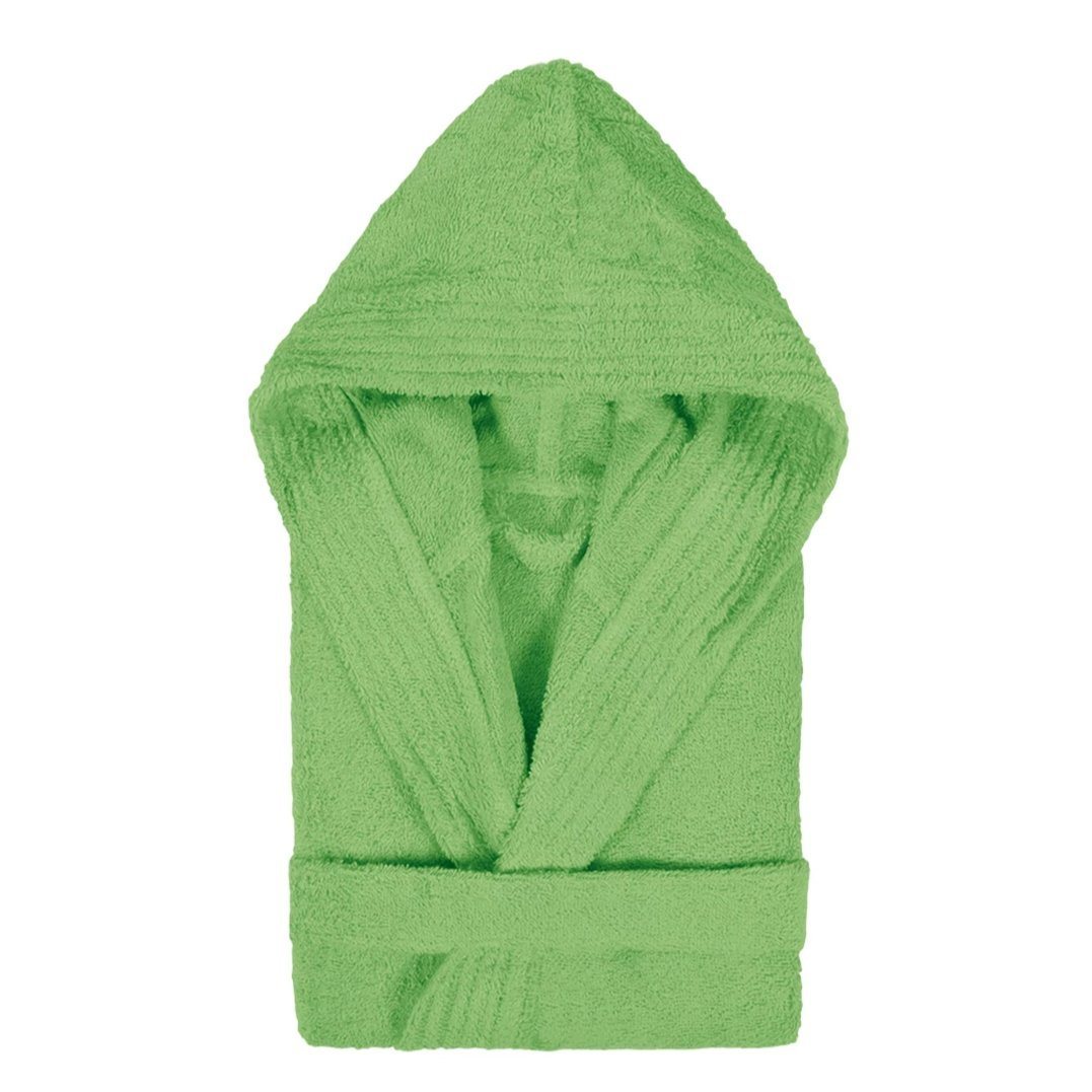 Accappatoio con Cappuccio da Bambino in Spugna di Cotone - Pure Accappatoio Lasa Home 2/3 Anni Verde Foglia
