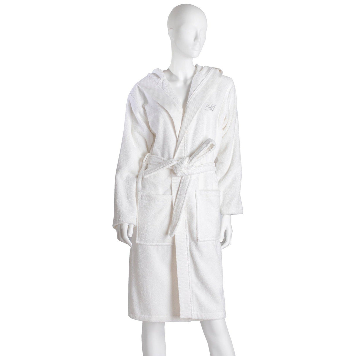 Accappatoio in Spugna di Cotone con Cappuccio Benessere Blumarine Bianco