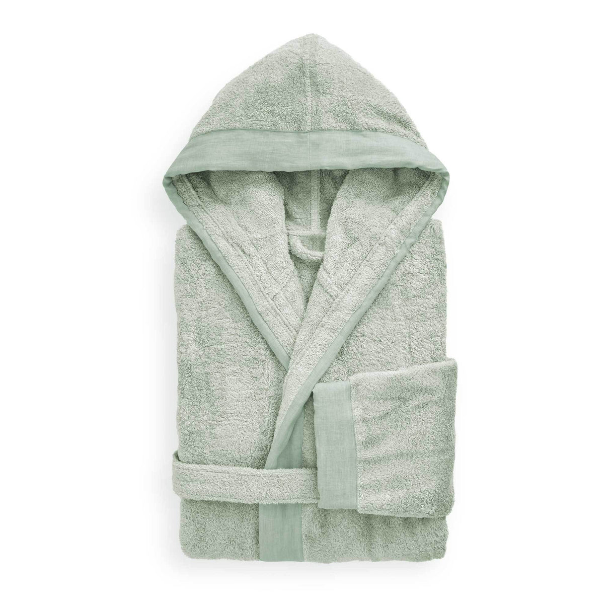 Accappatoio in Spugna con Balza in Lino StoneWashed - Loira Accappatoio Lisola Verde Chiaro (Irish) Small