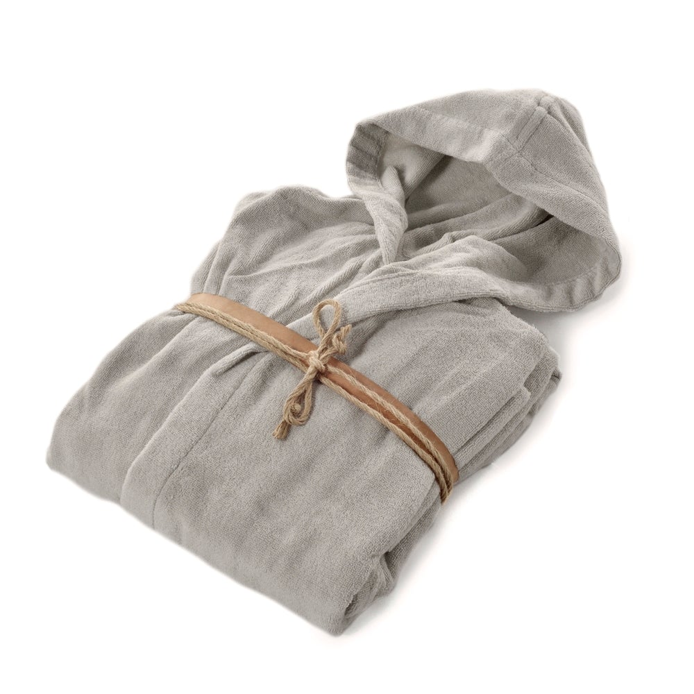 Accappatoio in Spugna di Cotone con Cappuccio - Coccola Accappatoio Fazzini SMALL Grigio