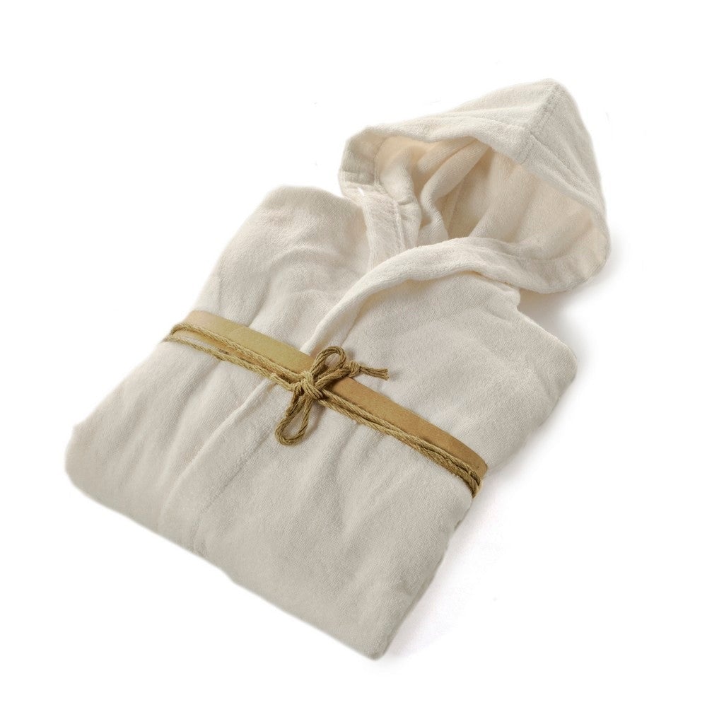 Accappatoio in Spugna di Cotone con Cappuccio - Coccola Accappatoio Fazzini SMALL Panna