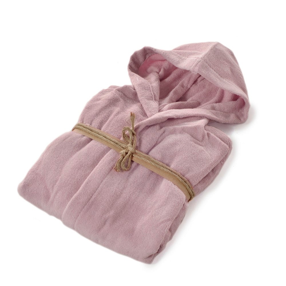 Accappatoio in Spugna di Cotone con Cappuccio - Coccola Accappatoio Fazzini SMALL Quarzo