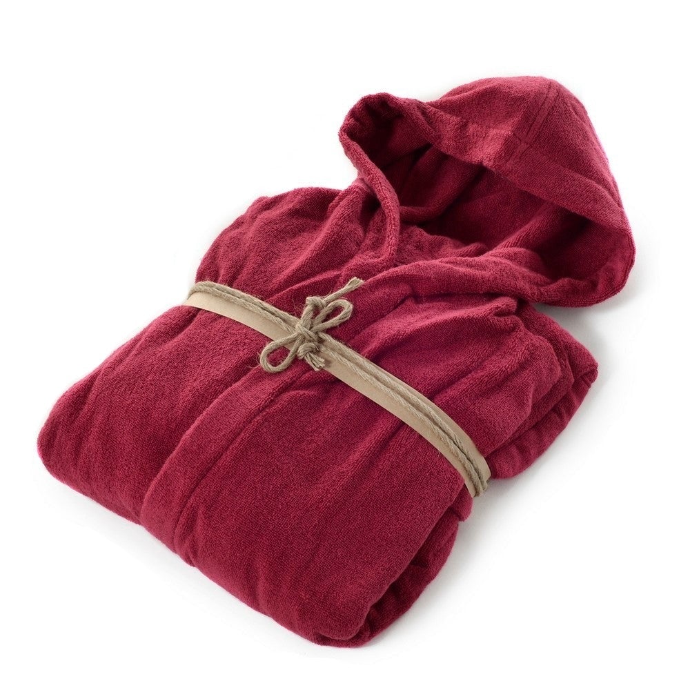 Accappatoio in Spugna di Cotone con Cappuccio - Coccola Accappatoio Fazzini SMALL Rubino