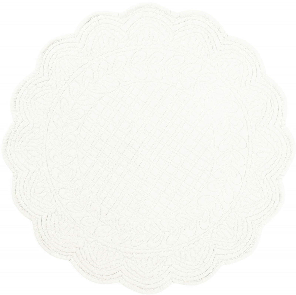 Americano Boutis Rotondo in Puro Cotone - Cesar Americano Marinette Saint-Tropez Bianco