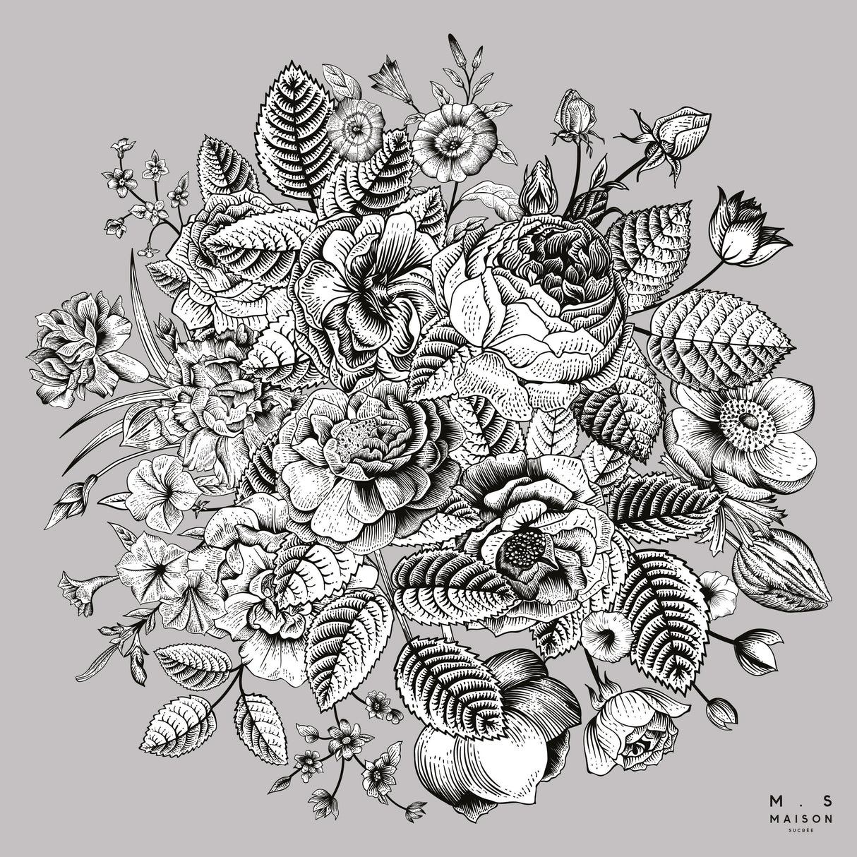Americano in Vinile Stampato con Fantasia Floreale - Minimal Americano Maison Sucrée Perla