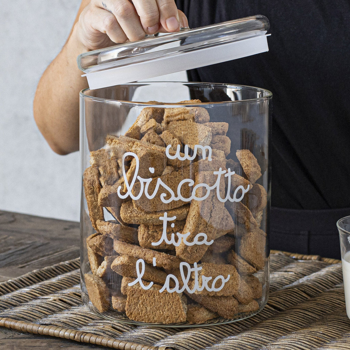 Barattolo in Vetro Borosilicato Serigrafato - Un Biscotto Tira L'Altro Barattolo Simple Day