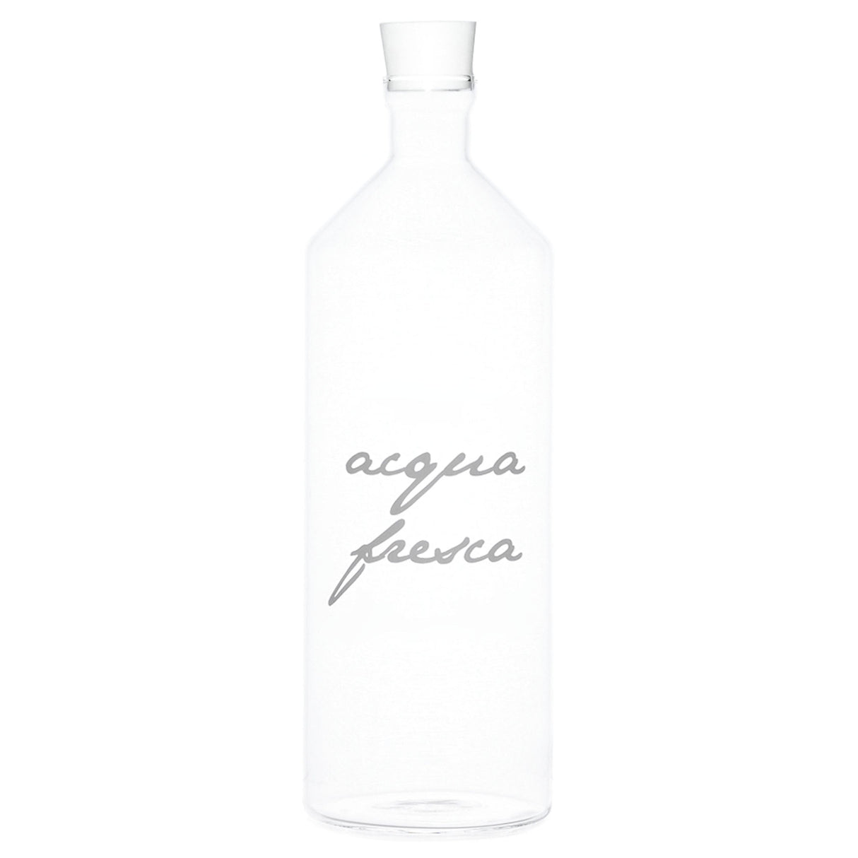 Bottiglia in Vetro Borosilicato Serigrafata - Acqua Fresca Bottiglia Simple Day Bianco