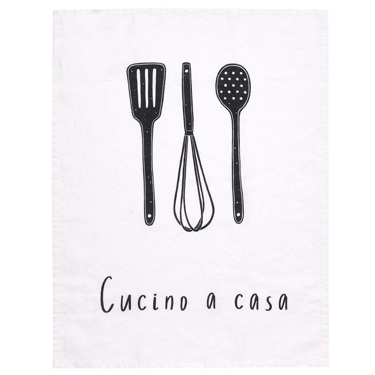 Canovaccio in Lino Stonewashed Stampa - Cucino a Casa canovaccio Simple Day