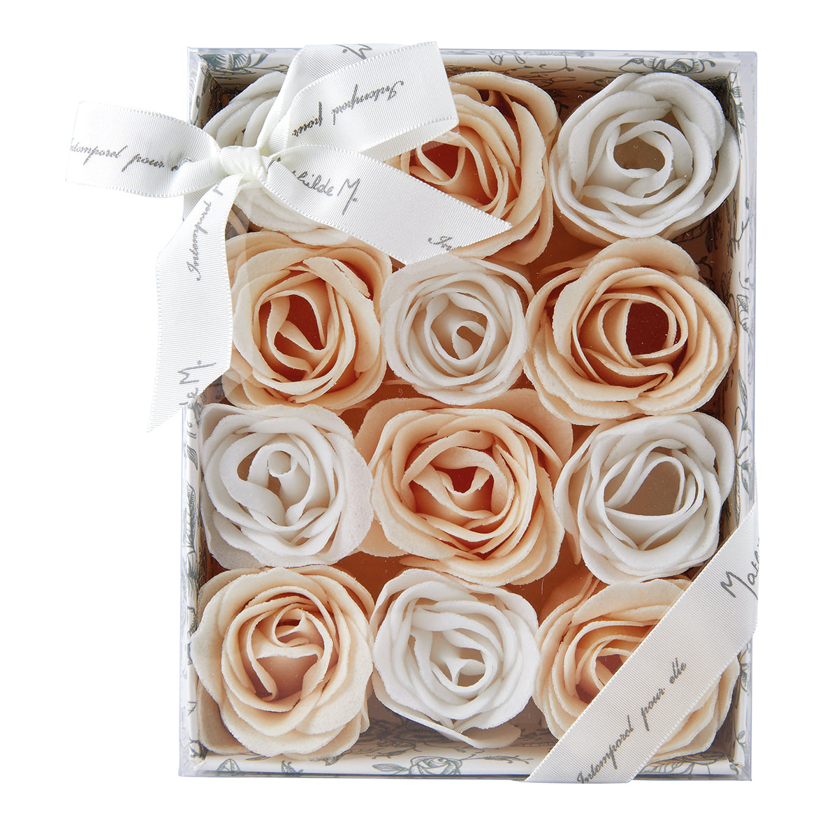 Cofanetto 12 Rose di Sapone Fragranza Rose Elixir - Roses de Savon Cofanetto Regalo Mathilde M. Nude