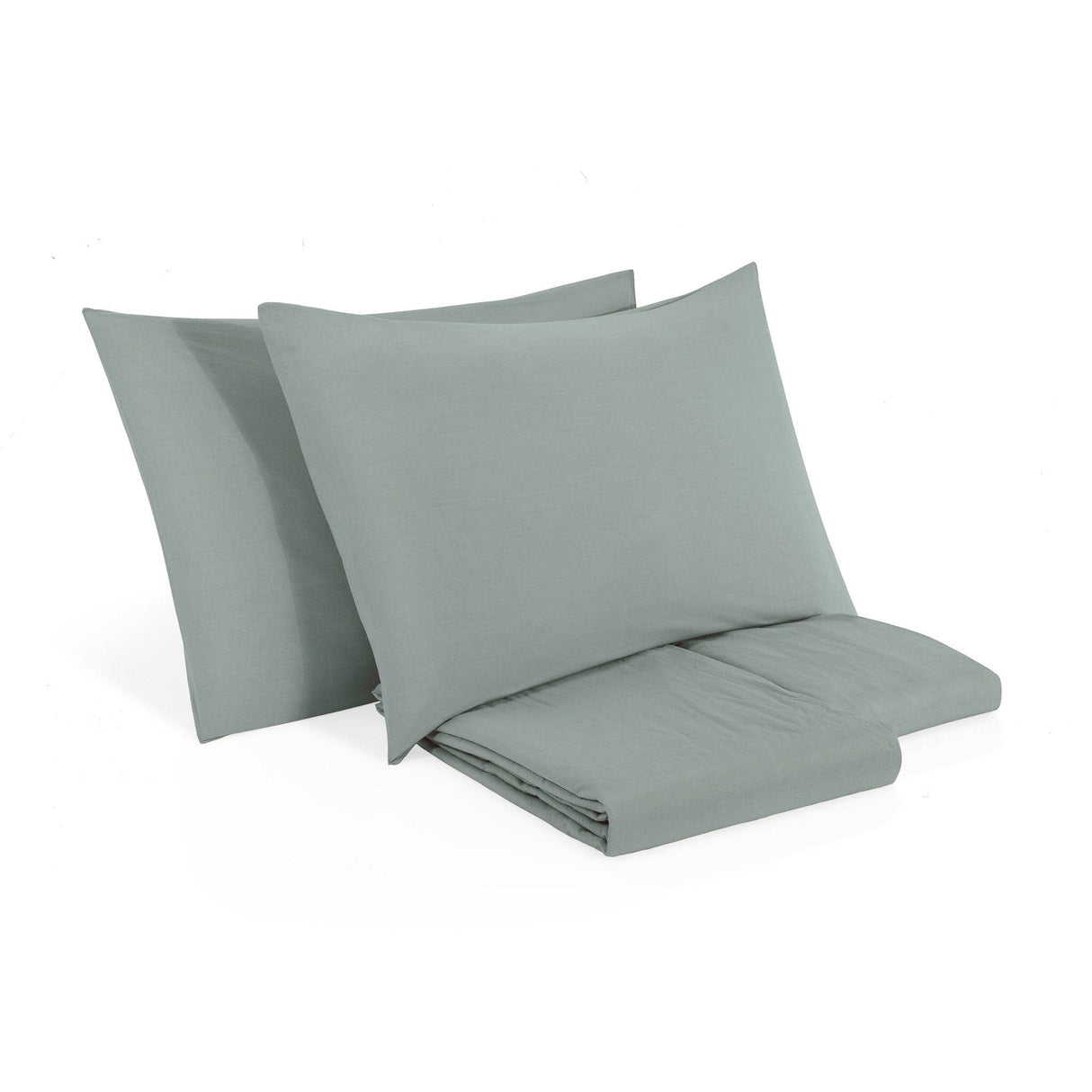 Completo Copripiumino in Puro Cotone StoneWashed No Stiro - Senna Copripiumino Lisola Stone Singolo Cenere