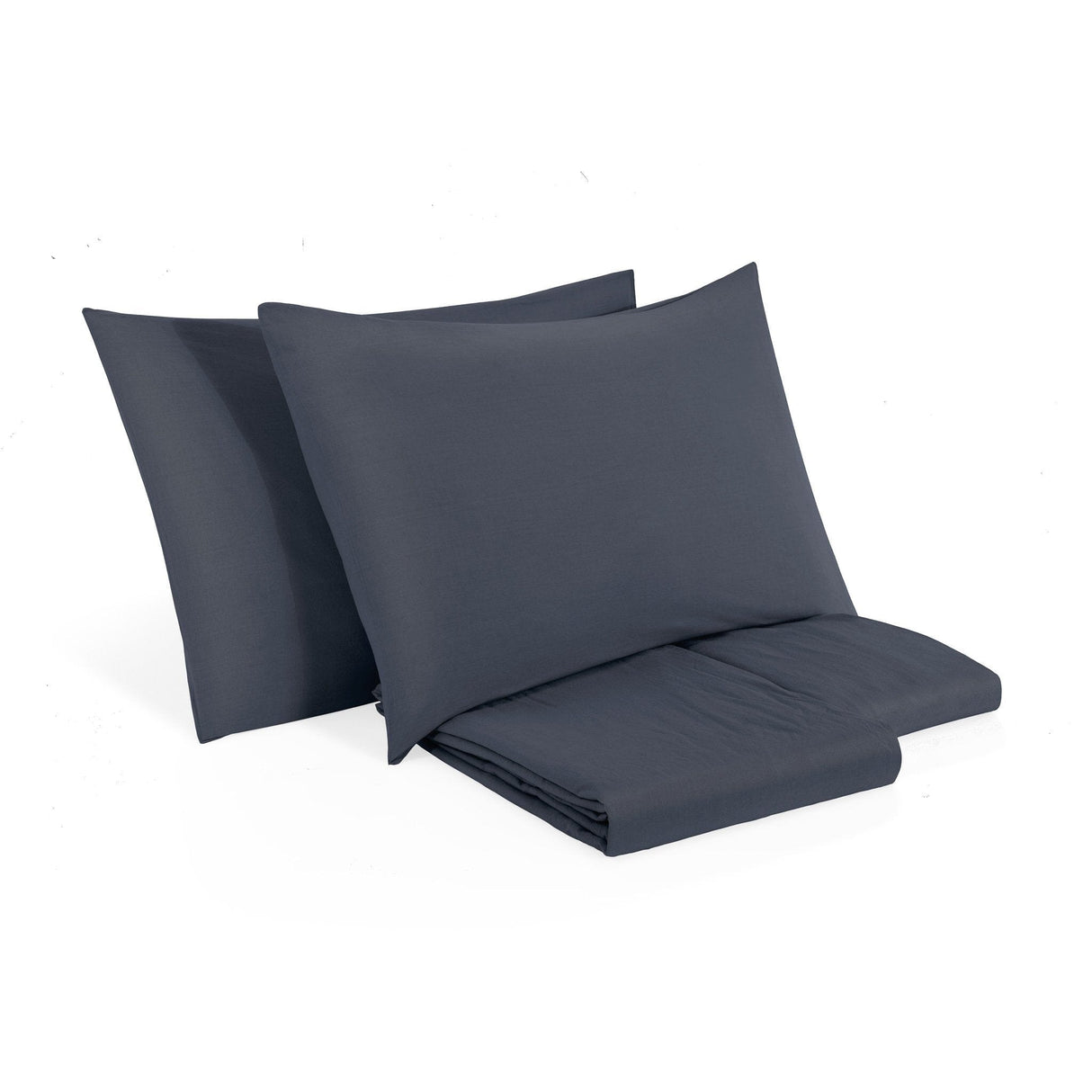 Completo Copripiumino in Puro Cotone StoneWashed No Stiro - Senna Copripiumino Lisola Stone Singolo Denim