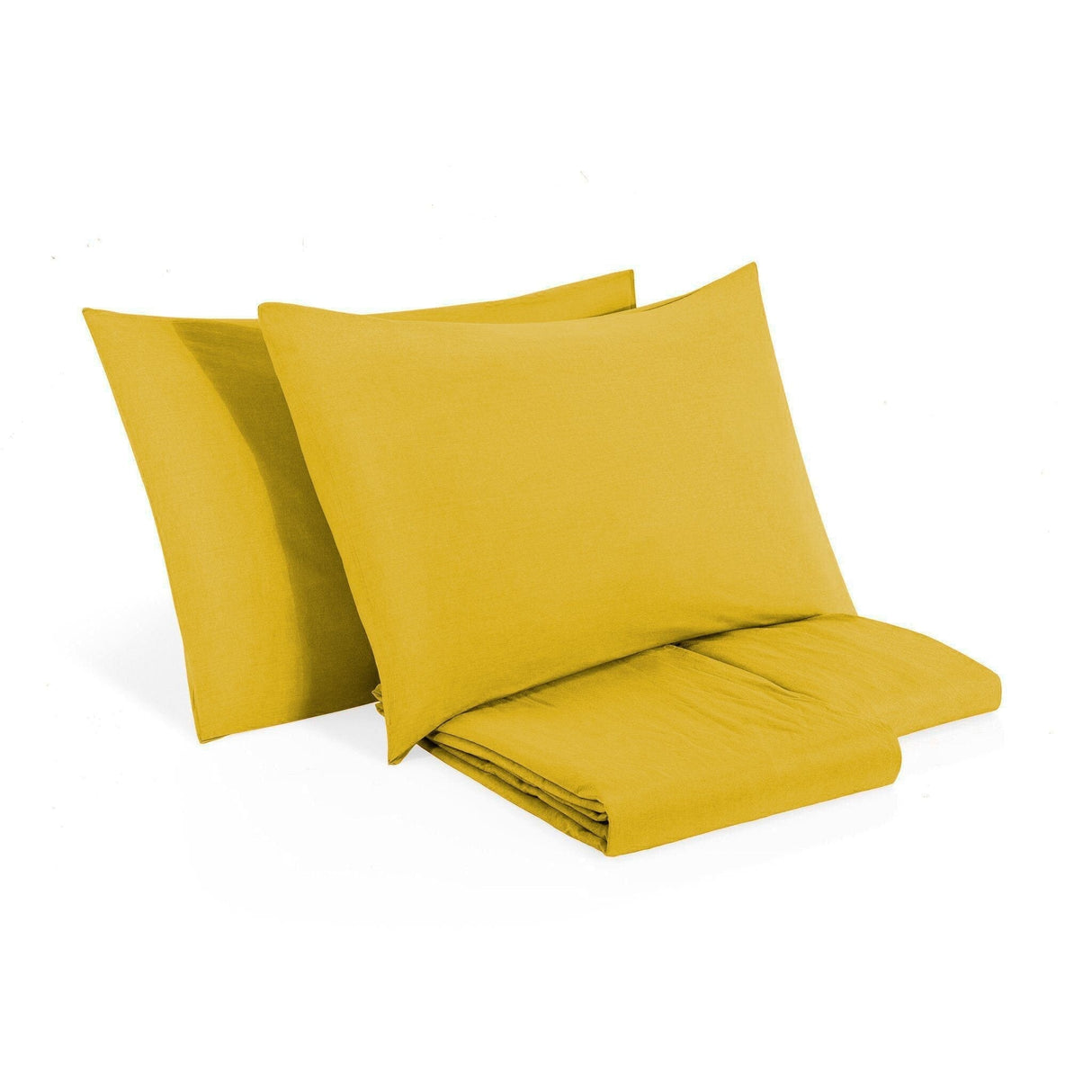 Completo Copripiumino in Puro Cotone StoneWashed No Stiro - Senna Copripiumino Lisola Stone Singolo Oro