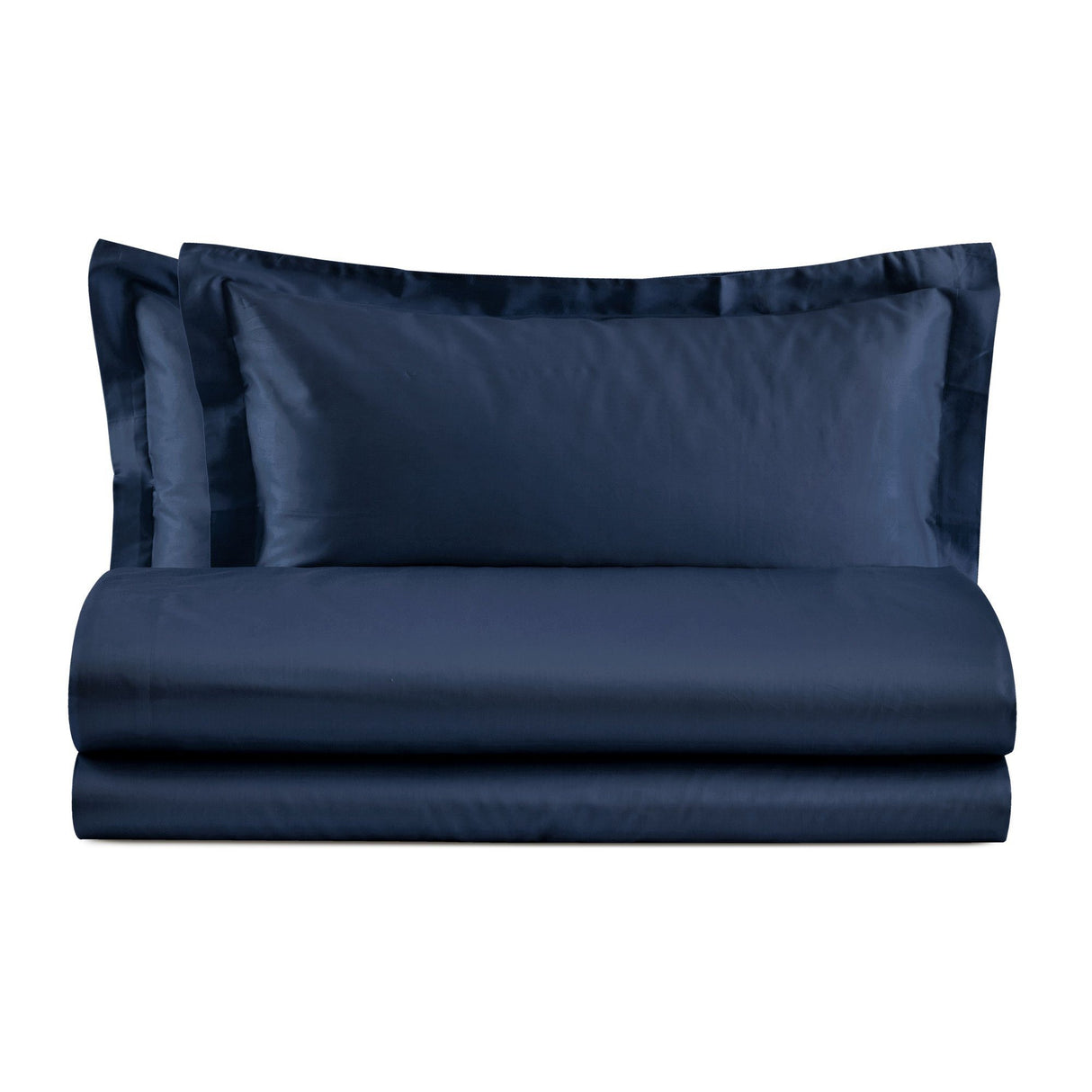 Completo Copripiumino in Raso 100% Cotone - Atene Copripiumino Lisola Matrimoniale Navy