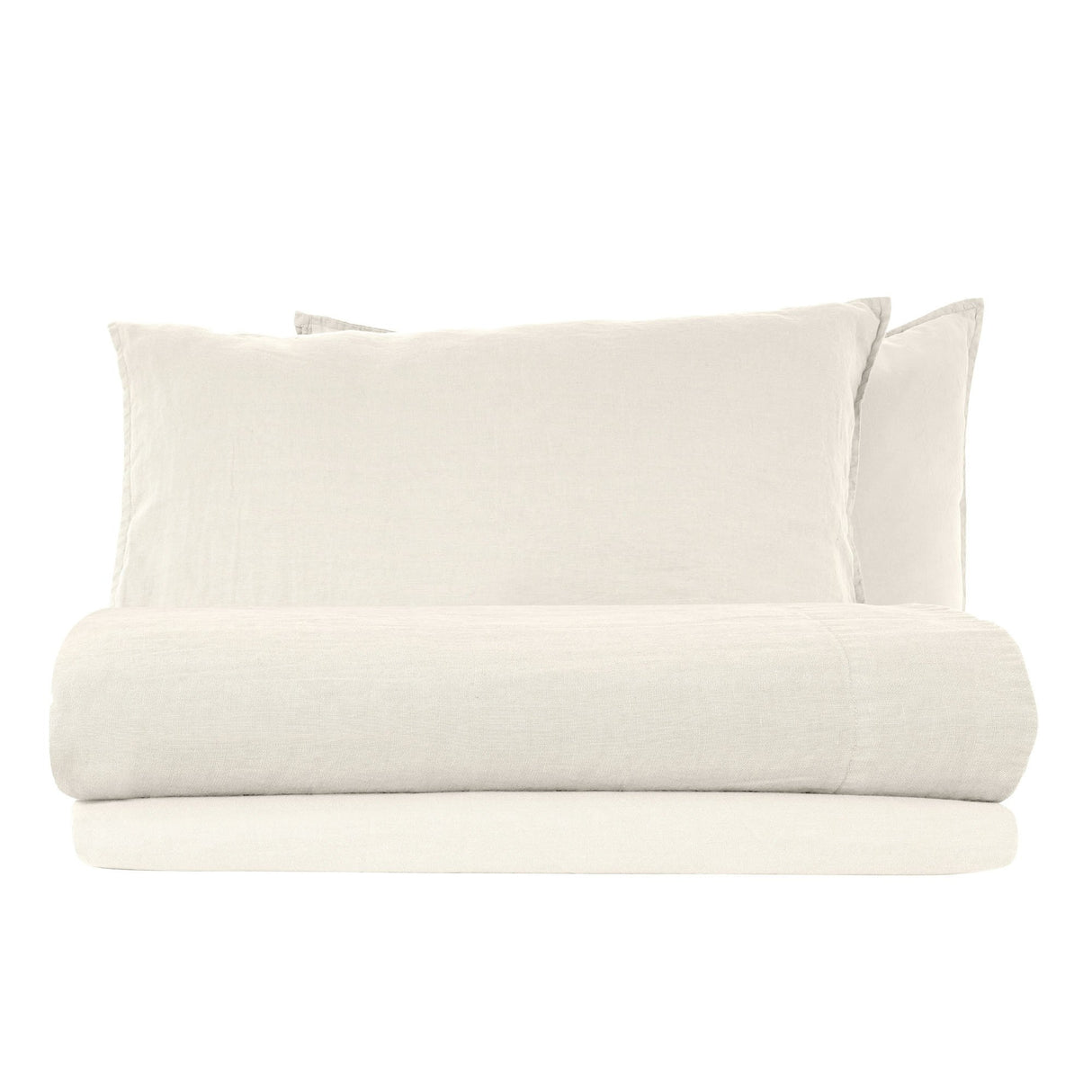 Completo Lenzuola in Lino StoneWashed No Stiro - Exclusive Lenzuola Loft by BiancoPerla Singola Avorio