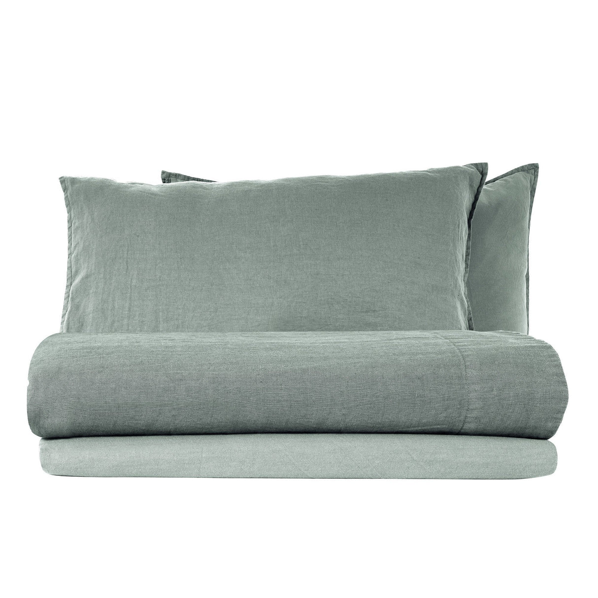 Completo Lenzuola in Lino StoneWashed No Stiro - Exclusive Lenzuola Loft by BiancoPerla Singola Cenere
