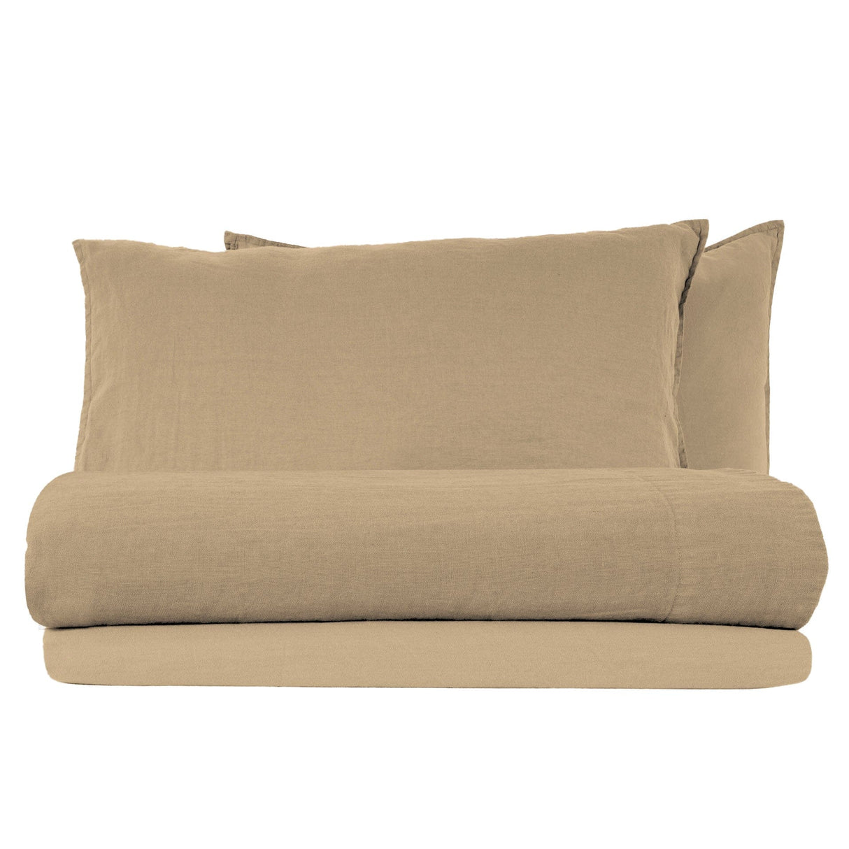 Completo Lenzuola in Lino StoneWashed No Stiro - Exclusive Lenzuola Lisola Stone Singolo Safari