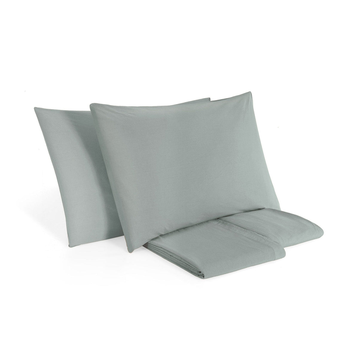 Completo Lenzuola in Puro Cotone StoneWashed No Stiro - Senna Lenzuola Lisola Stone Singolo Cenere