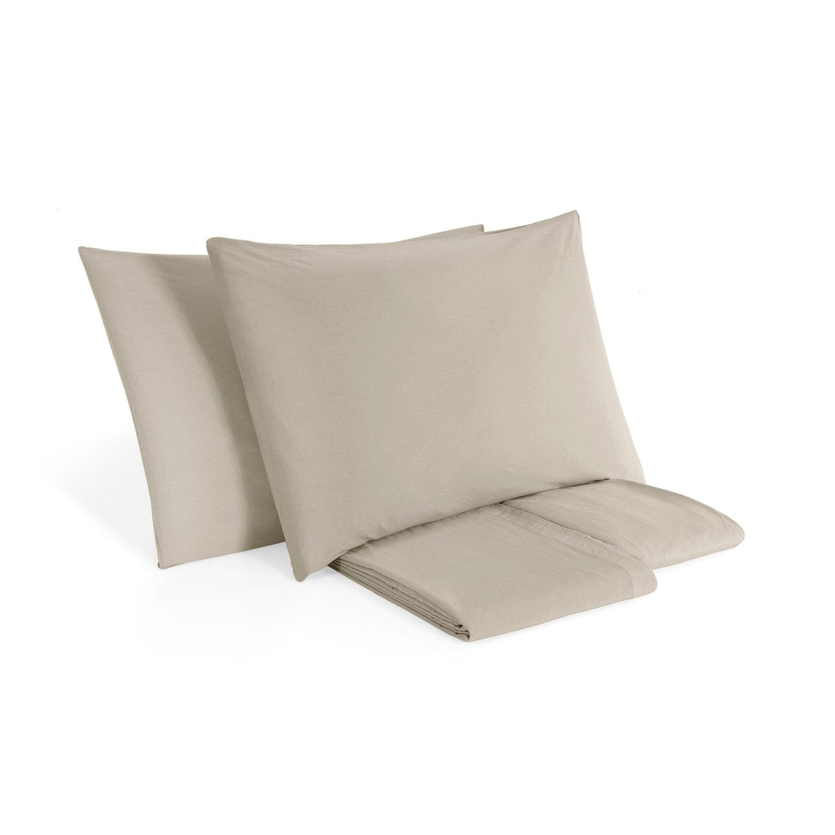 Completo Lenzuola in Puro Cotone StoneWashed No Stiro - Senna Lenzuola Lisola Stone Singolo Sabbia