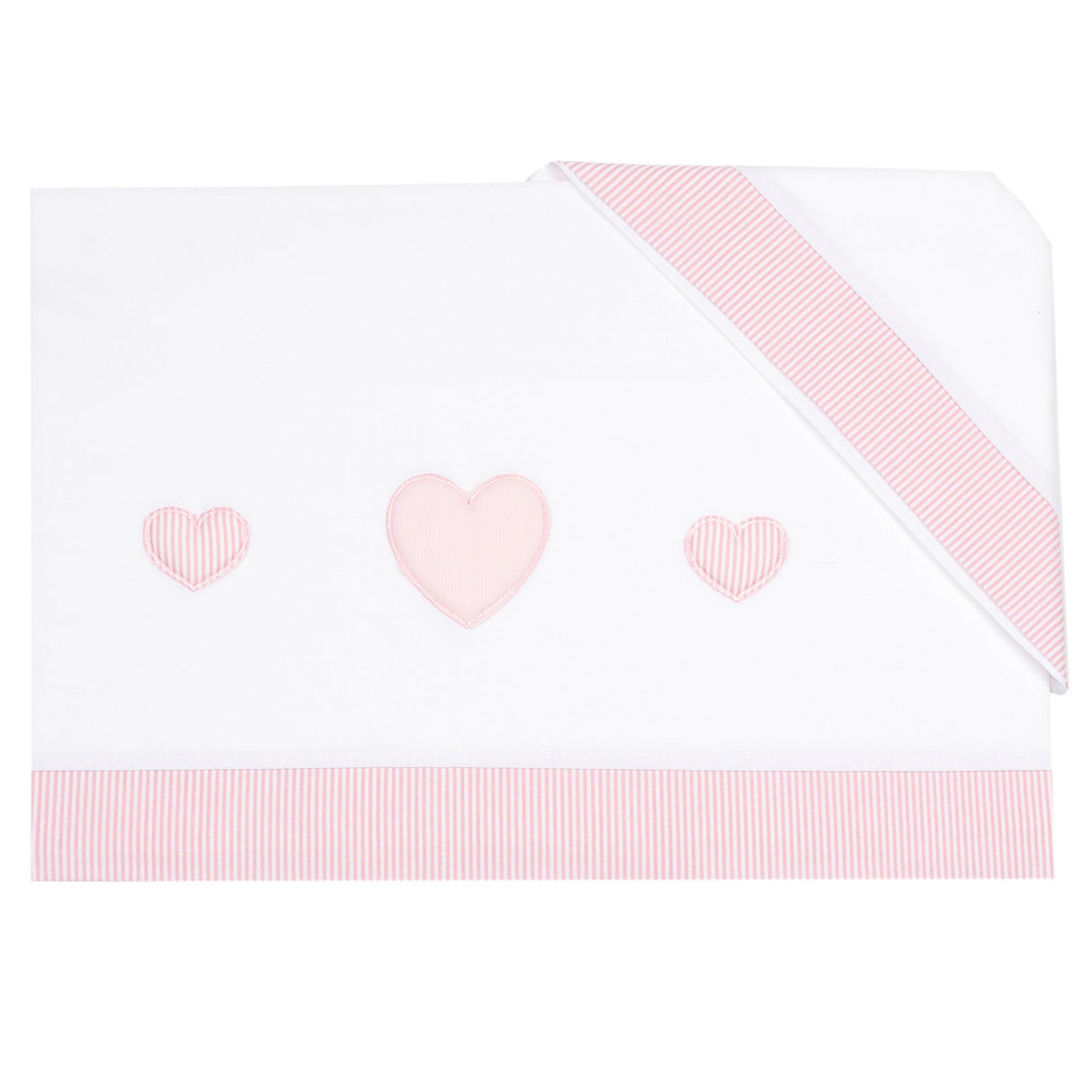 Completo Lenzuolino per Culla in Puro Cotone Ricamato - Aloy Completo Lenzuolino Lisola Baby Rosa