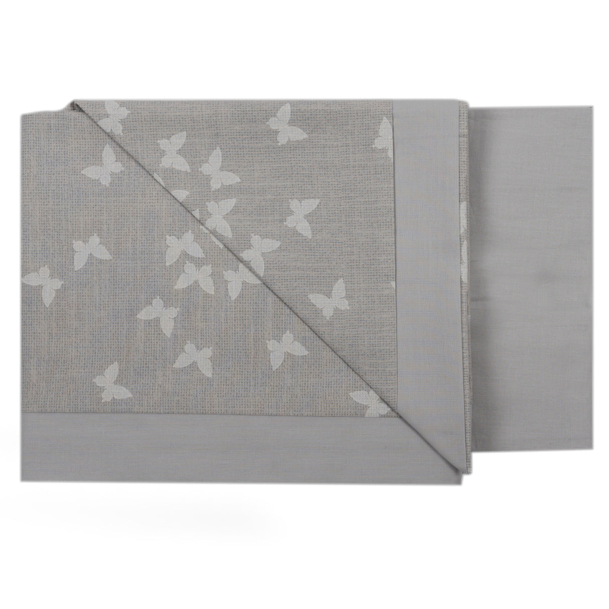 Completo Lenzuolino per Culla in Puro Cotone Ricamato - Butterfly Completo Lenzuolino Lisola Baby Grigio