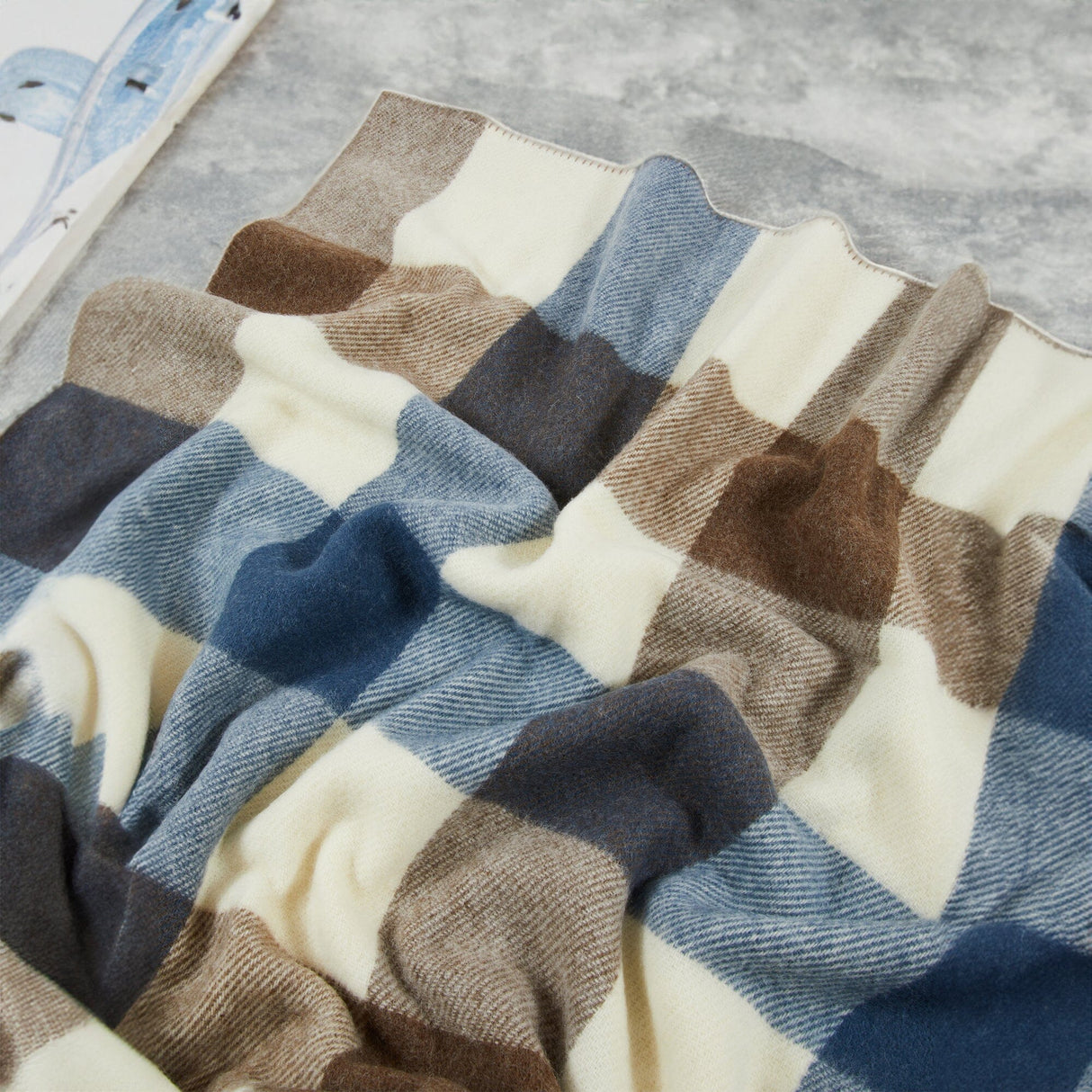 Coperta in Pura Lana Vergine Fantasia Check - Adamello Check Coperta Lanerossi