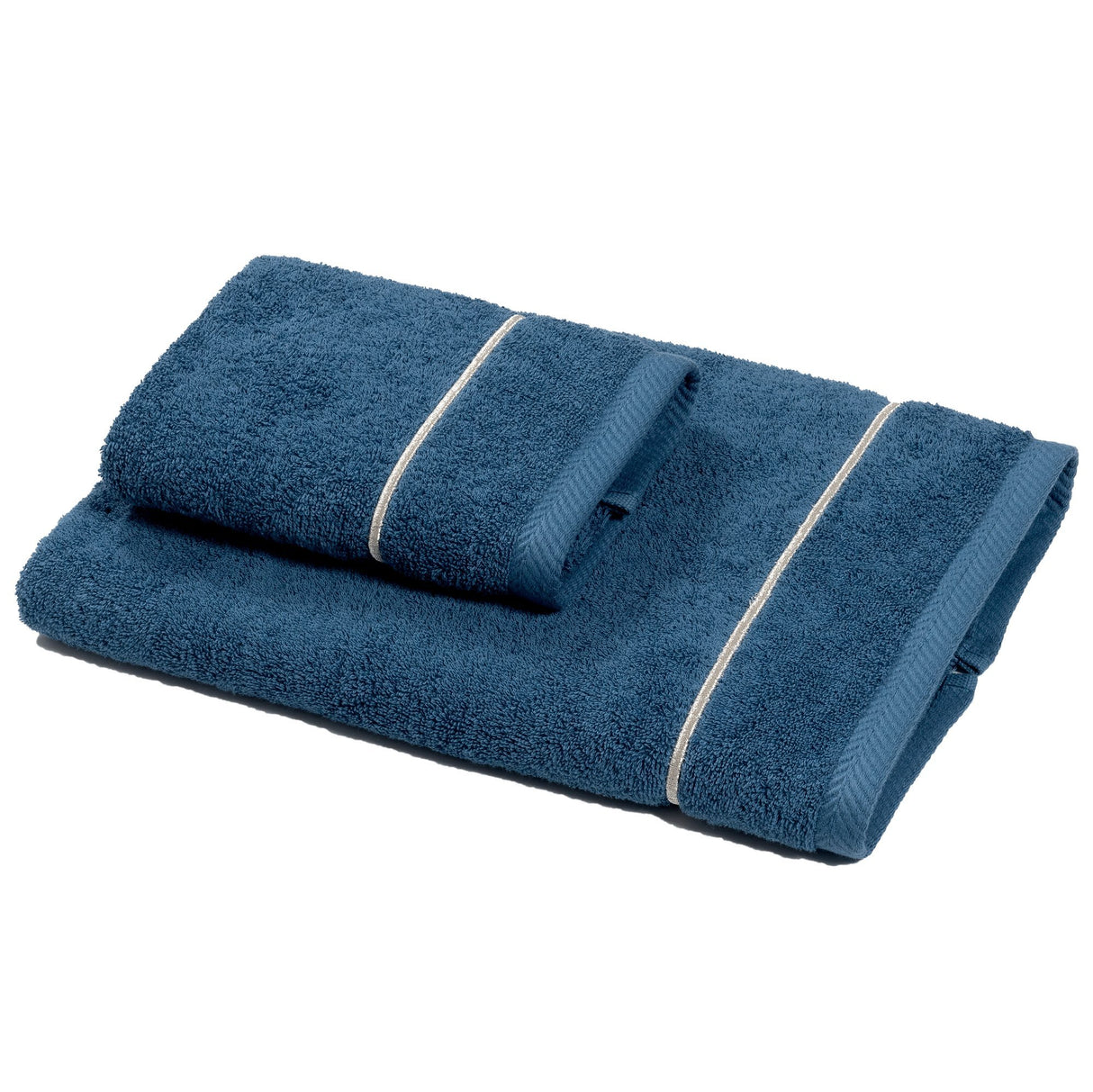 Coppia di Spugna con ricamo bacchetta - Atollo Coppia di spugna Dea Blu/Argento