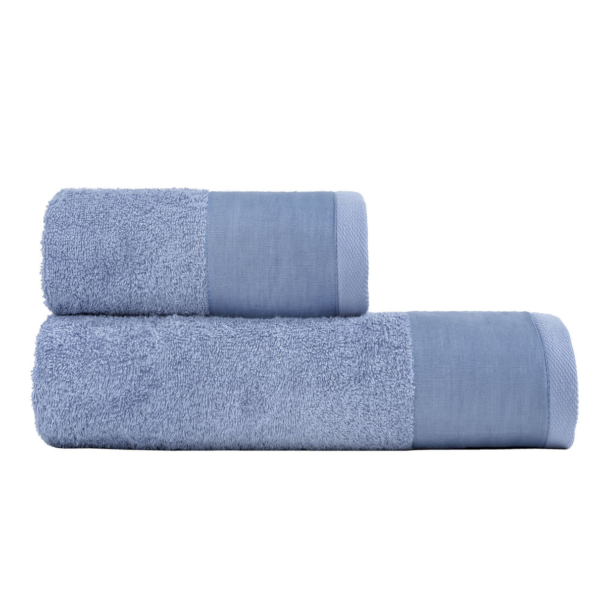 Coppia di Spugna con Balza in Lino StoneWashed - Loira Coppia di spugna Loft by BiancoPerla Azzurro (Polonia)