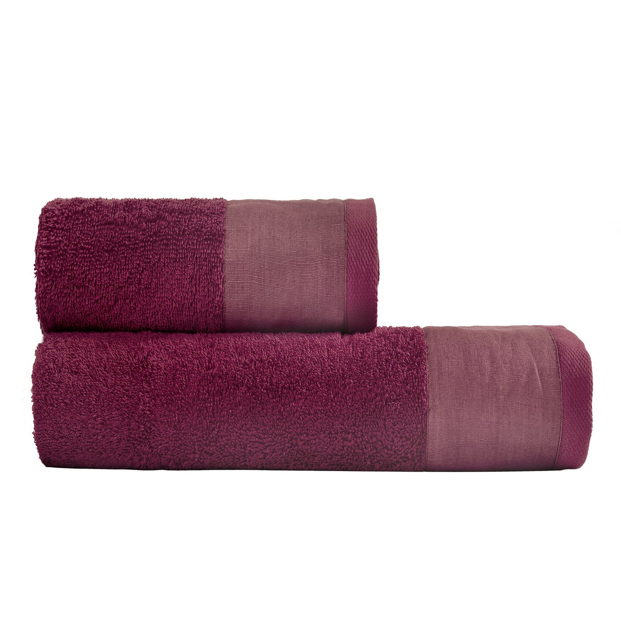 Coppia di Spugna con Balza in Lino StoneWashed - Loira Coppia di spugna Loft by BiancoPerla Rosso (Valenza)