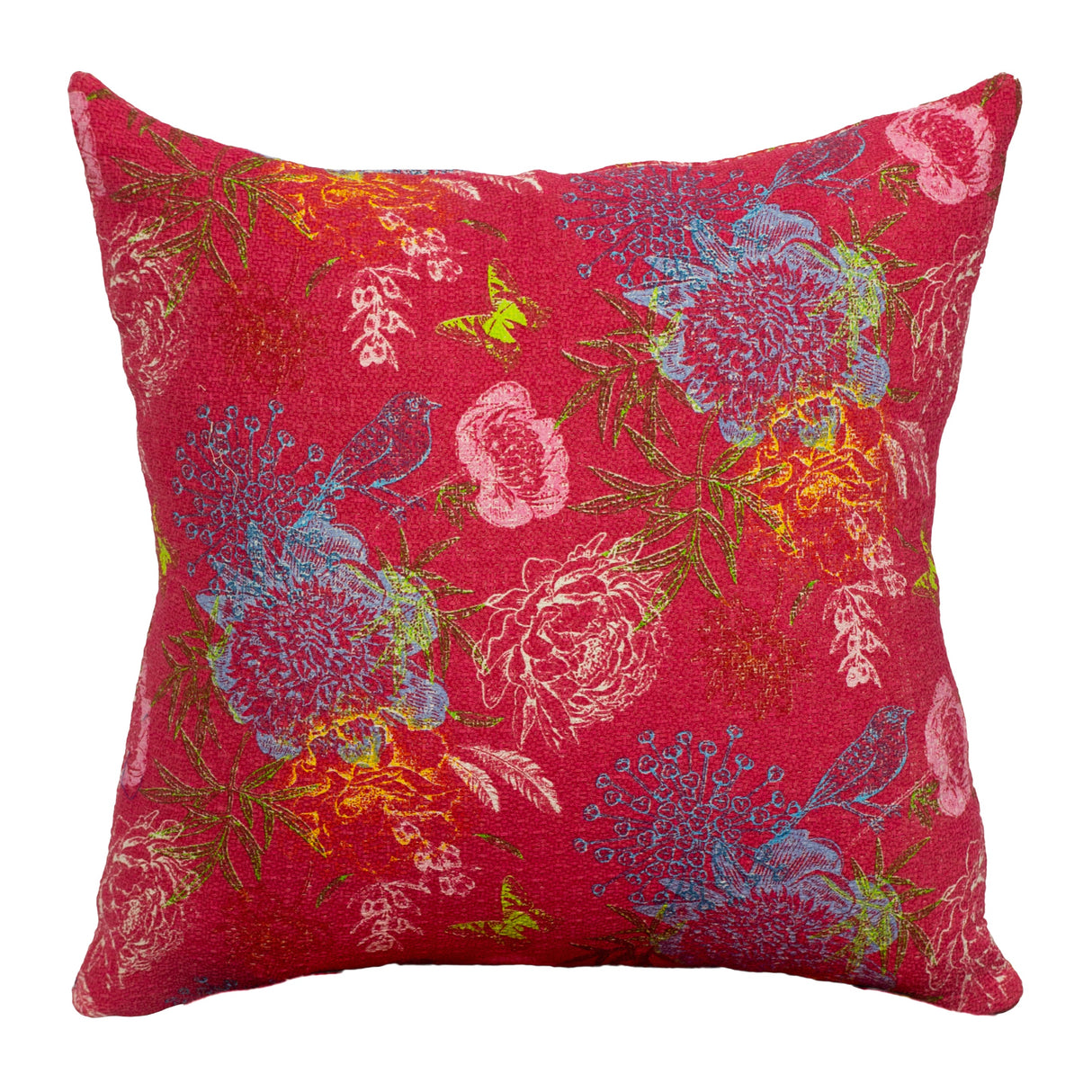 Copricuscino in Puro Cotone Fantasia Floreale - Peonia Cuscini Arredo Marinette Saint-Tropez Fucsia