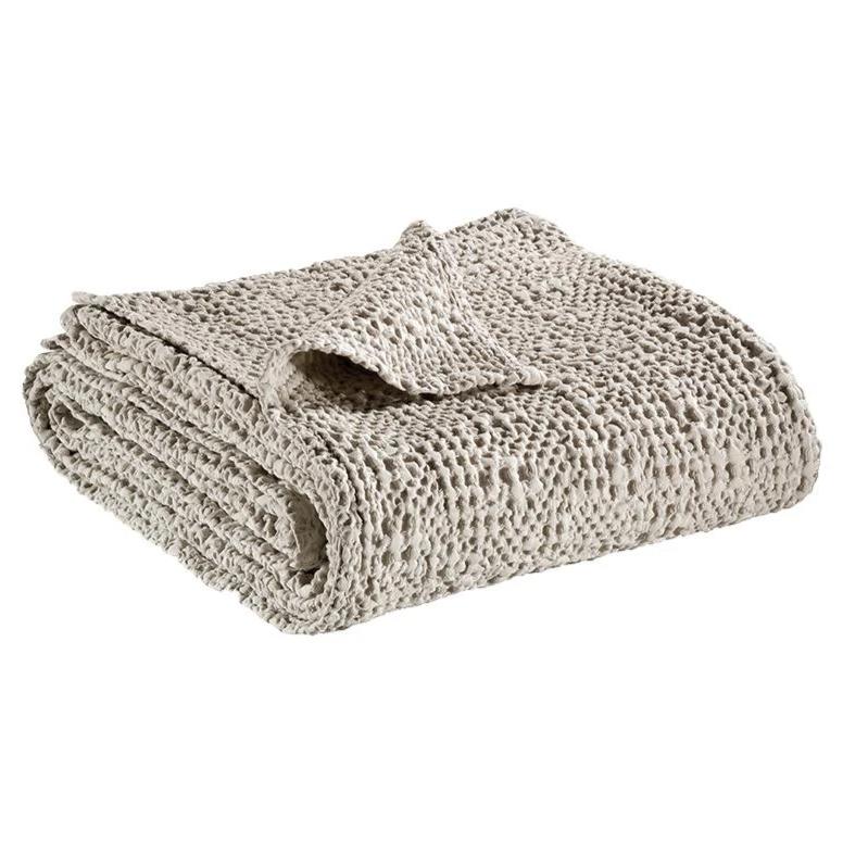Copriletto a Nido D'Ape StoneWashed in Cotone Tinta Unita Copriletto Vivaraise 180x260 Lino