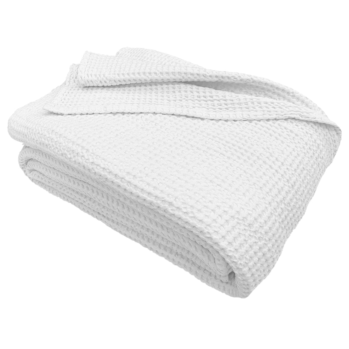 Copriletto di Cotone a Nido d'Ape StoneWashed No Stiro - Anthony Copriletto Bianca Singolo Bianco