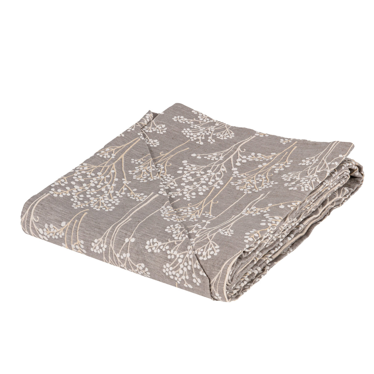 Copriletto in Lino e Cotone Jacquard - Fiori di Lino Copriletto Fazzini Matrimoniale Tortora