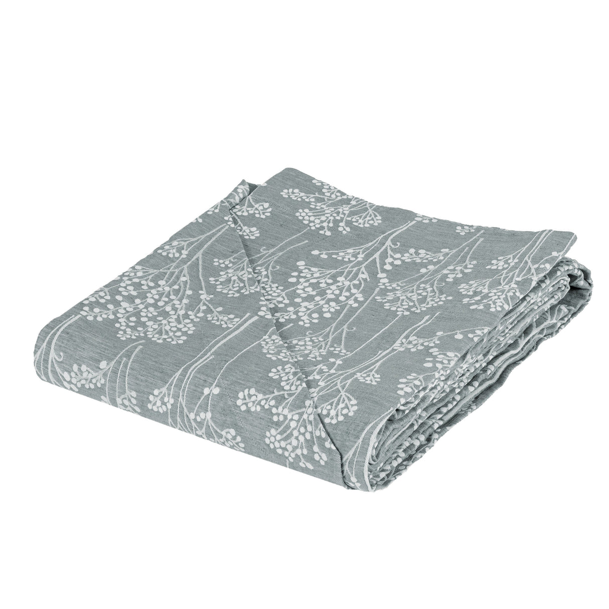 Copriletto in Lino e Cotone Jacquard - Fiori di Lino Copriletto Fazzini Matrimoniale Verde