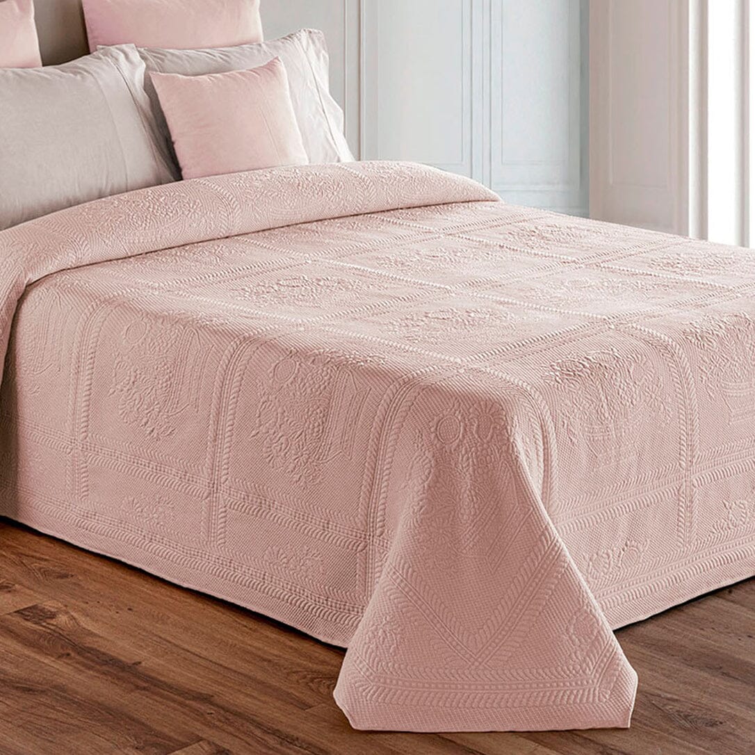 Copriletto in Piquet di Cotone con Fantasia Lavorazione Jacquard - Botticelli Copriletto Daunex Matrimoniale Rosa