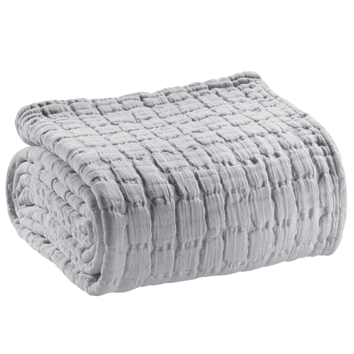 Copriletto in Cotone Stonewashed fantasia a Quadretti- Swami Copriletto Vivaraise Perla