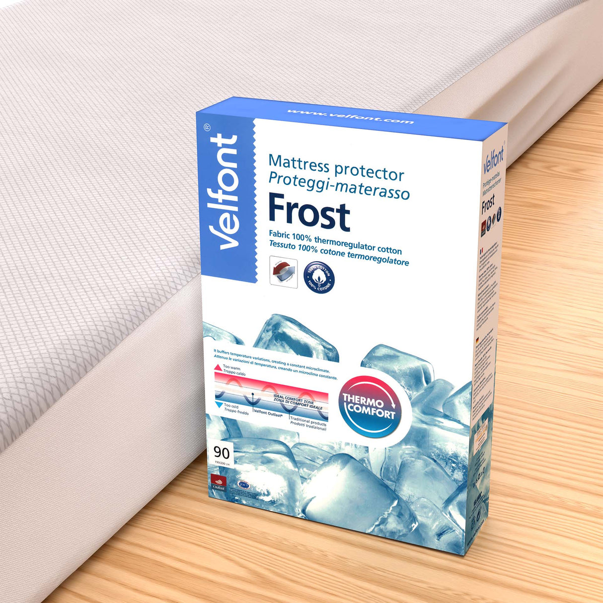 Coprimaterasso in Cotone Termoregolatore - Frost Coprimaterasso Velfont