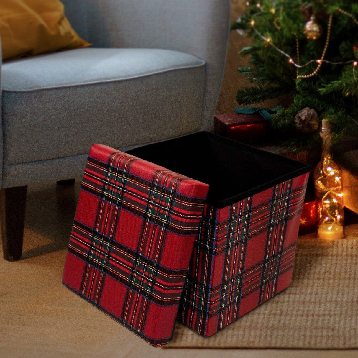 Cubo Contenitore in Pvc Stampato - Tartan Cubo Contenitore Daunex