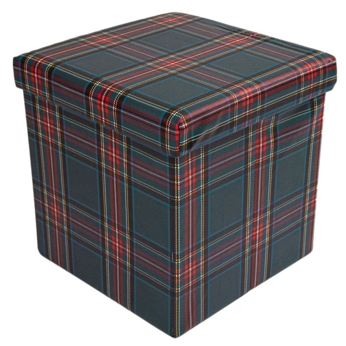 Cubo Contenitore in Pvc Stampato - Tartan Cubo Contenitore Daunex Verde
