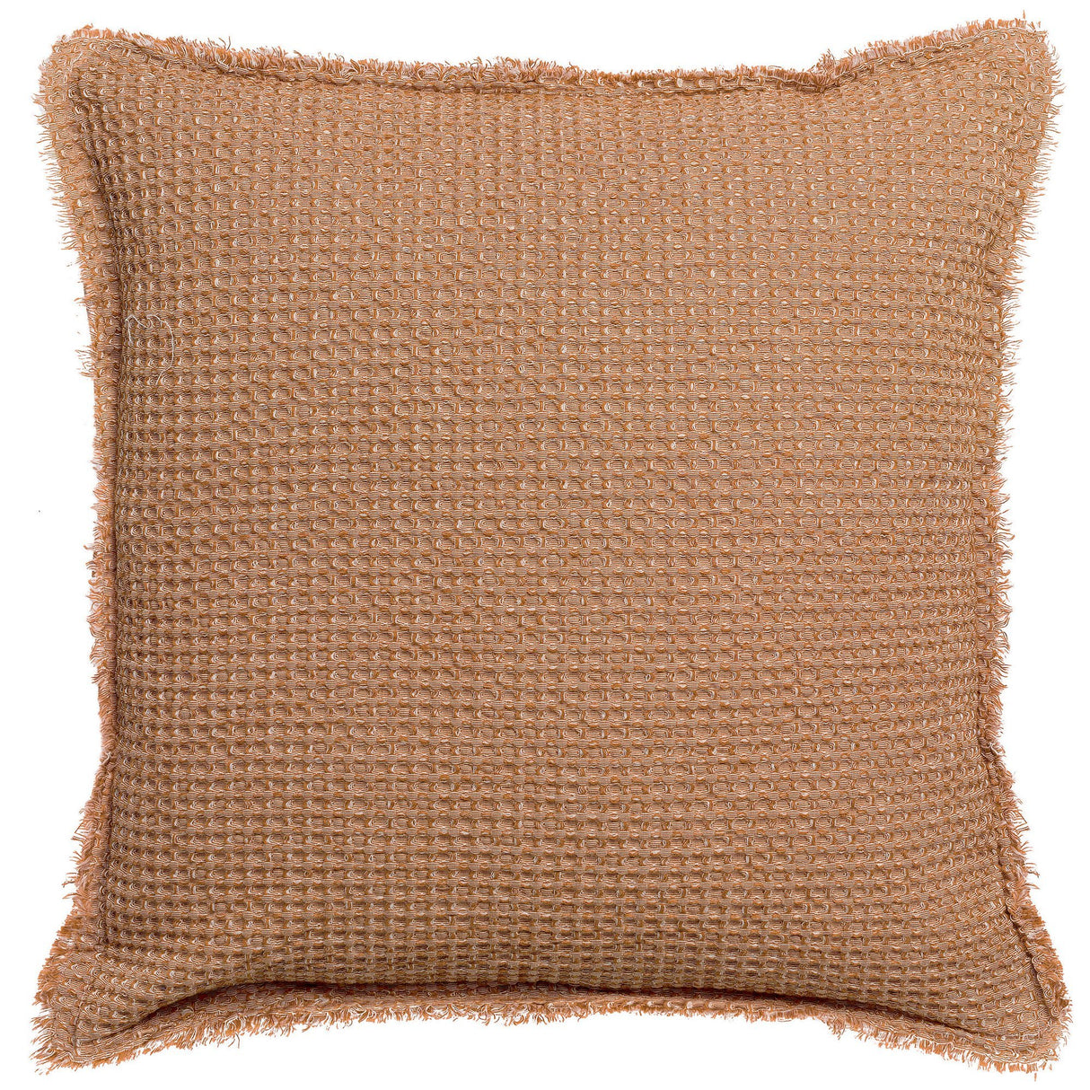 Cuscino a Nido D'Ape Chambray StoneWashed in Cotone Tinta Unita - Maia Chambray Cuscino Vivaraise 45x45 Bronzo